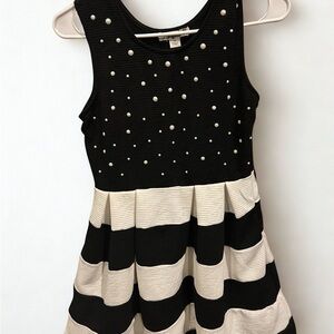 Stylish Black and Cream Girls Dress